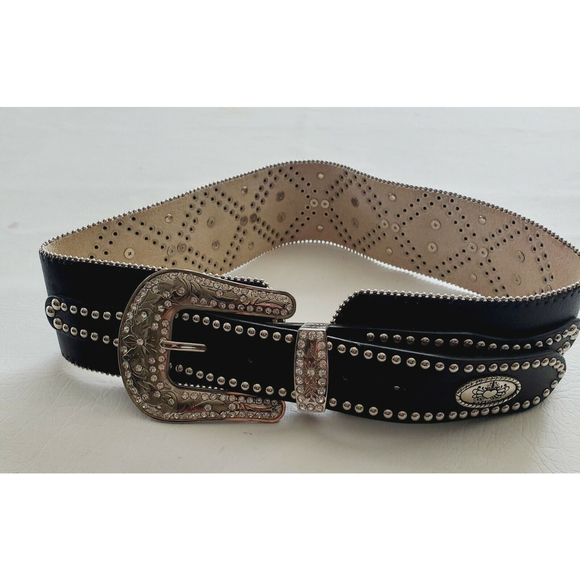KATYDID  Rhinestone Western Cowgirl Leather Cross STUD BELT Rodeo Small main image 8